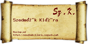 Szedmák Klára névjegykártya