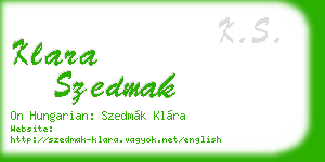 klara szedmak business card
