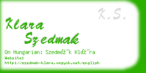 klara szedmak business card